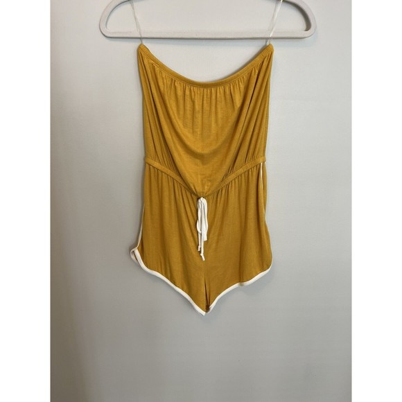Fashion Nova Pants - Fashion Nova My Favorite Romper Mustard Yellow One Piece Romper Women’s Size M